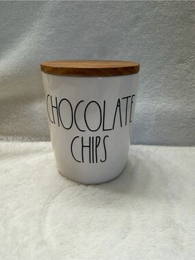 Rae Dunn Chocolate Chips canister white black